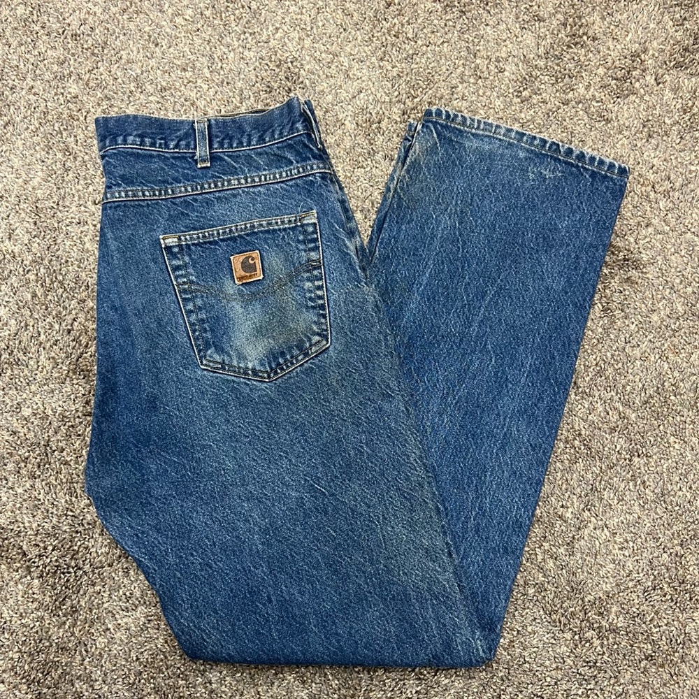 Vintage carhartt jeans‎ mens 40 x 34 relaxed fit denim workwear western cowboy
